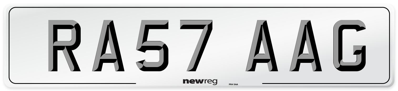 RA57 AAG Number Plate from New Reg